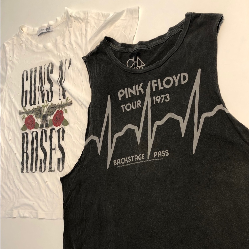 Chaser sleeveless tee & Daydreamer t-shirt, classic rock band logos, 2 for 1!